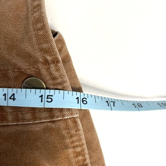 Carhartt Overalls Men’s 30x30 Duck Canvas Bib Double Knee Flannel Lined R42 BRN - Picture 11 of 16
